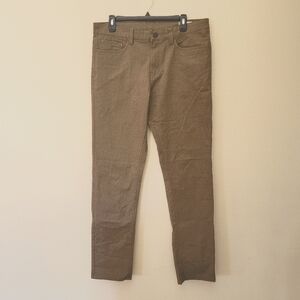 Mens English Laundry Brown Straight-Leg Twill Pants 32x34